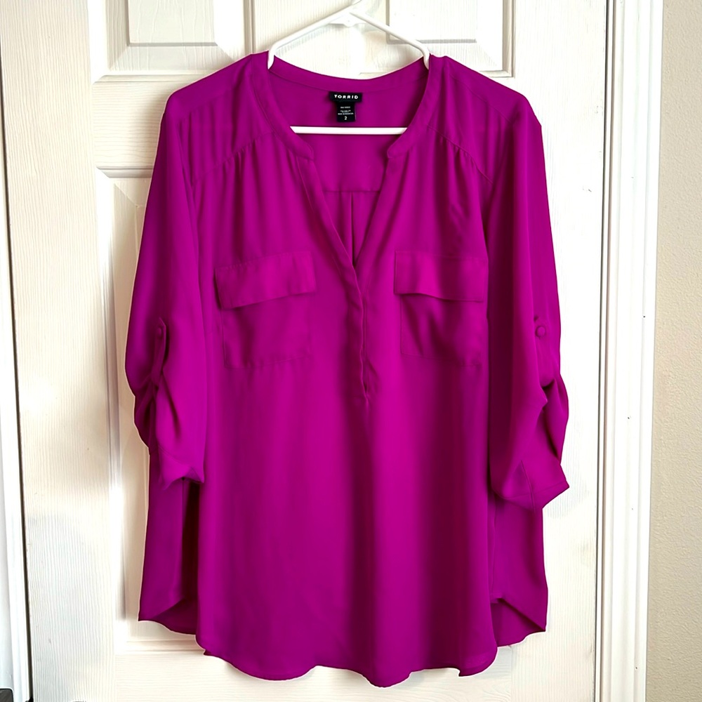 EUC Torrid Sheer blouse